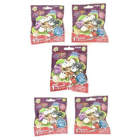 Collectible Display Set - Set of 5: FlipaZoo Blind Bags Mystery Packs - Series 1 - Mini Collectible Figures