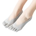 thumbnail image 1 of Invisble Socks Women Five Toes No Show Ultra Low Cut Linger With Gel Tab Breathable Orthopedic Socks With String, 1 of 5
