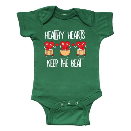 

Inktastic Healthy Hearts White Text Gift Baby Boy or Baby Girl Bodysuit