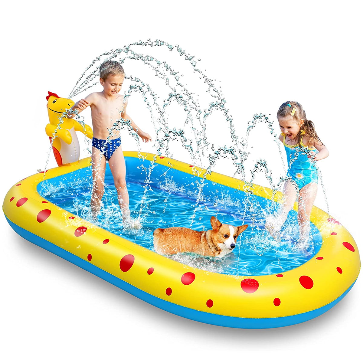 170CM Outdoor Inflatable Sprinkler Splash Mat Pad Swim Pool Water Toy Play Kids 
