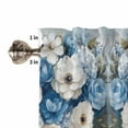 thumbnail image 4 of Hydrangeas Flower Valances for Windows Farmhouse Kitchen Curtains Valances Rod Pocket Valance Curtains for Kitchen Windows Blue White Floral Country Oil Painting Window Valances for Bathroom 42"x12", 4 of 6