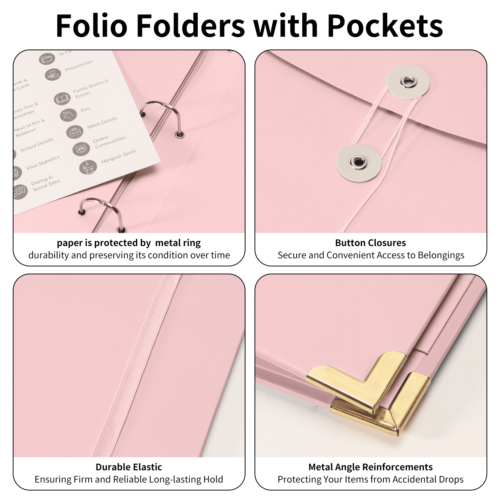 Important Document Organizer with Labels for Home, School, Office Use（1pcs）