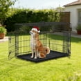 thumbnail image 4 of CL.HPAHKL Small Dog Crate, Foldable Metal Dog Kennel Double Door Dog Cage with Plastic Tray, Puppy Crate for Small Dog Indoor Outdoor Travel (Black, 30 inch), 4 of 7