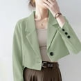 thumbnail image 4 of Luxalzxs Women's Cropped Blazers & Suit Jackets Business Casual Blazers Long Sleeve Open Front Work Suit Office Blazer Jackets, 4 of 5