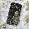thumbnail image 5 of Vintage Skeleton and Butterfly Phone Case, Dark Gothic Floral Design, Elegant Spooky Protective Cover for iPhone 16 15 14 13 12 11 Pro Plus Mini, 5 of 6