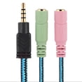 thumbnail image 5 of Paquete De 2 Cables Divisores En Y De Audio Estéreo Trenzado Con Micrófono, 2 Hembra A 1 Macho De 3,5 Mm Sunnimix Cable divisor en Y de audio estéreo, 5 of 5