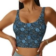 thumbnail image 2 of Picia Winter Blue Forest Deer Sports Bra for Women,Padded Strappy Sports Bras Medium Support Yoga Bra with Removable Cups,Running Yoga Bra-Small, 2 of 9