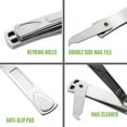 thumbnail image 3 of Nail Clippers with Swing Out Nail Cleaner/Nail File - Fingernail Clippers/Toe Nail Clippers. Sharp Stainless Steel with Wide Easy Press Lever, 3 of 5