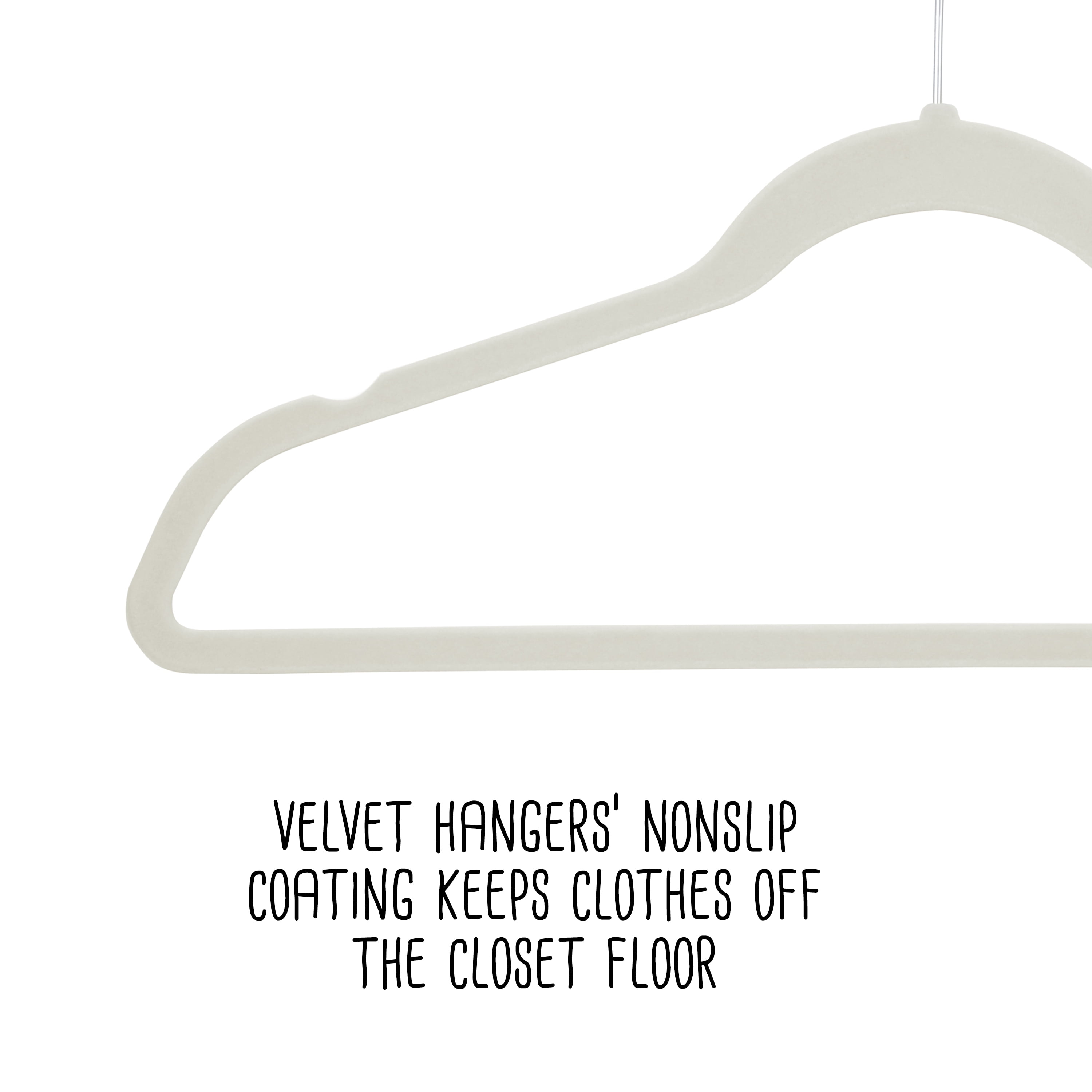 Honey-Can-Do Set of 5 Collapsible and 50 Velvet Non-Slip Adult Clothes Hangers, White