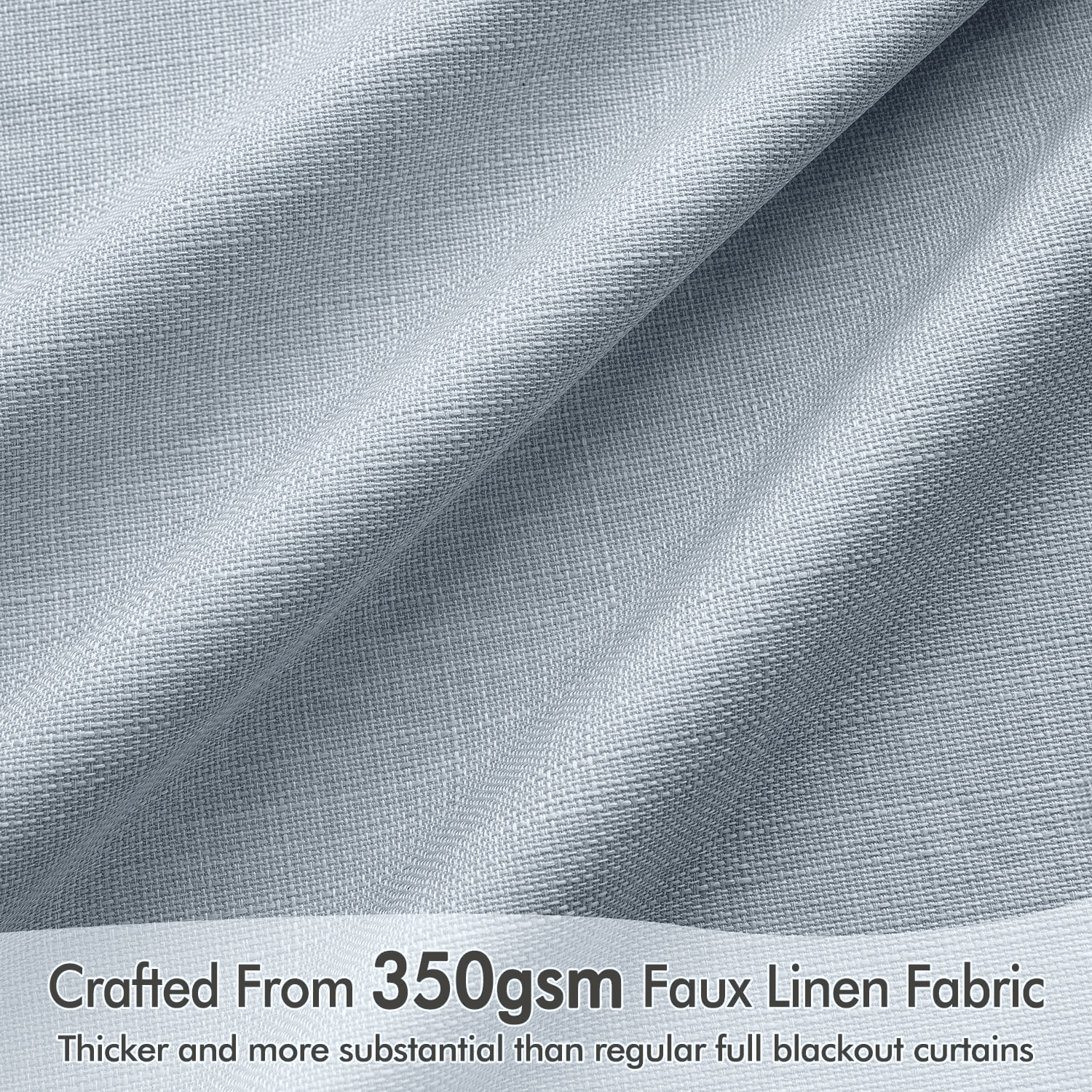 CRXX 100% Blackout Curtains 84 Inch Long 2 Panels Set - Thick Faux Linen Textured, Noise Reducing, Thermal Insulated, Light Blocking Drapes for Bedroom, Living Room, Nursery