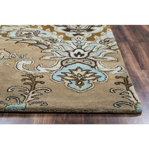 Alora Decor Sareena 8' Round Ornamental Brown/Dk Brown/Blue/Khaki/Tan Area Rug