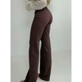 thumbnail image 6 of Womens Coffee Brown High Waist Straight Leg Jeans Button Casual Denim Pants, 6 of 7