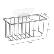 TSV 2-in-1 Sink Holder, Adhesive Rustproof Sponge Holder Kitchen Sink Organizer Basket for Sponges, Dish Brushes, Soap