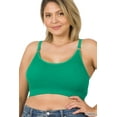 thumbnail image 4 of Zenana Women & Plus Cross Back Padded Seamless Bralette Sports Bras with Adjustable Strap, 4 of 5