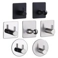 thumbnail image 3 of 2 piezas de acero inoxidable baño creativo gancho para abrigos gancho libre gancho único gancho plateado para puerta gancho adhesivo de metal Baobao, 3 of 3