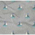 thumbnail image 4 of oneOone Organic Cotton Poplin Twill Fabric Waves & Sailboat Ocean Print Fabric by Yard 42 Inch Wide, 4 of 4