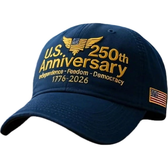 250th Anniversary USA Hat 250 Anniversary Baseball Cap, Proud Embroidered Navy Veteran Cap, Patriotic Veteran and Veterans Day Gift
