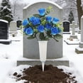 thumbnail image 6 of Roiihwy Artificial Cemetery Flowers for Grave Outdoor, Silk Floral Arrangement Fake Rose Flowers Memorial Flowers for Grave Vase Outdoor Table Decor, 6 of 6