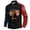 Black, variant on Long Sleeve Button Down Shirt with Patriotic Graphic Print and Contrasting Sleeves for Men Western Style Top Army Green L