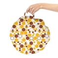 thumbnail image 2 of Insects Round Floor Cushion with Handle, Bicolour Repetition with Bees and Hive Like Irregular Hexagons, Decorative Pillow for Living Room & Dorms, 18" Round, Yellow Redwood, by Ambesonne, 2 of 4
