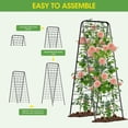 thumbnail image 5 of Metal Trellis Heavy Duty 50.4"x17", Adjustable A-Frame Garden Trellis for Climbing Plants, Black Rust-Proof Metal Cucumber Trellis with Dense Grid Design for Raised Beds, Tomatoes, Outdoor Vines 1 Pc, 5 of 9