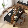 thumbnail image 3 of Brown Marble Table Cloth Waterproof Tablecloths, Gold Abstract Vintage Modern Ombre Art Tablecloth Dining Table Cover for Kitchen Party Tabletop Outdoor, Rectangle Tablecloth 54x108 Inch, 3 of 9