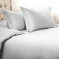 thumbnail image 1 of 1200-Thread Count 100% Egyptian Cotton Solid Duvet Cover & Pillow Shams, 3-Piece Duvet Cover Set by Blue Nile Mills – Full/Queen, Platinum, 1 of 7