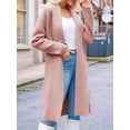 thumbnail image 4 of Womens Long Cardigan Sweaters Chunky Open Front Oversized Slouchy Knit Fall Trendy Coatigan Jackets Pink M, 4 of 6