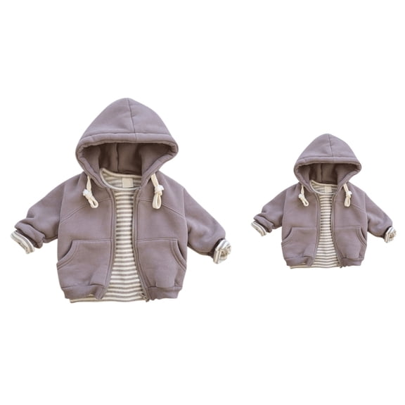 Baby Boys Girls Hooded Zippered Cardigan Jacket - Spring Autumn Warm Hoodie Coat for Toddlers 3-24 Months