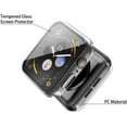 thumbnail image 2 of 2 Pack Hard PC Case with Tempered Glass Screen Protector Compatible with Apple Watch Series 7 8 9 SE 45mm - 2x Transparent Clear, 2 of 4