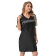 thumbnail image 4 of Alvivi Women Satin Nightgown V Neck Short Sleeve Nightdress Sleepwear M-XXL, 4 of 6