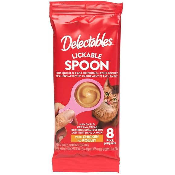 Friandises humides pour chat Delectables Lickable Spoon au poulet (8 sachets)
