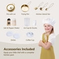 thumbnail image 5 of OLAKIDS Play Kitchen with Real Lights Sounds, Dishwasher, Coffee Machine, Wooden Pretend Cooking Toys with 17 Accessories for Boys Girls Ages 3+, 5 of 8