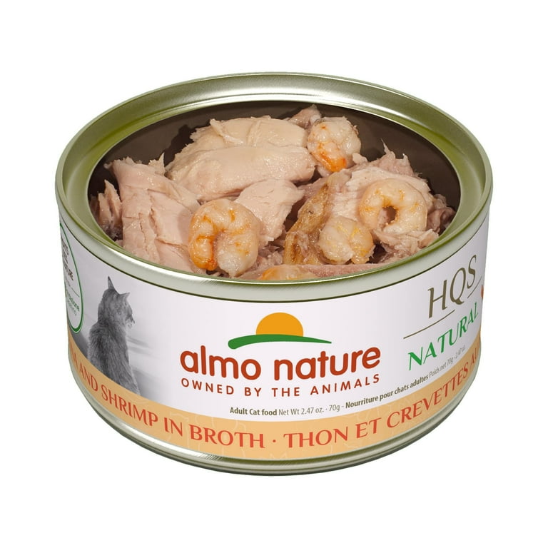 Almo Nature HQS Natural Cat Grain Free Tuna with Shrimp In Broth Canned Cat Food Almo Nature HQS Natural Cat Grain Free Tuna with Shrimp In Broth Canned Cat Food