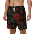 thumbnail image 2 of Uemuo Roses Pattern Mens Swim Trunks Quick Dry Board Shorts with Mesh Lining, Stretch Beach Shorts Quick Dry No-Chafing Board Shorts-XX-Large, 2 of 9