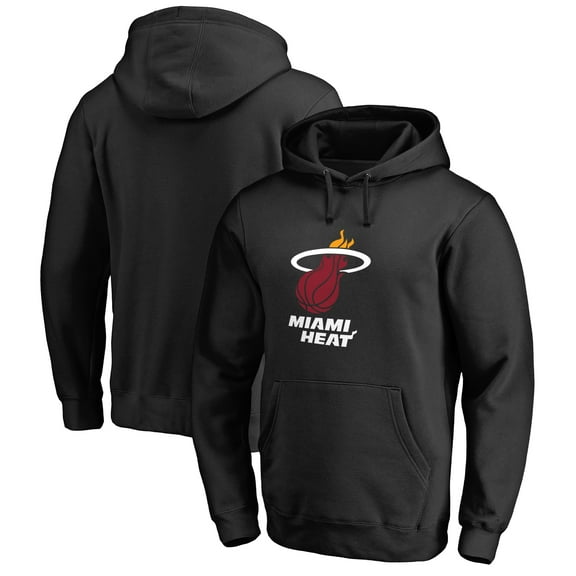Men's Black Miami Heat Primary Logo Pullover Hoodie