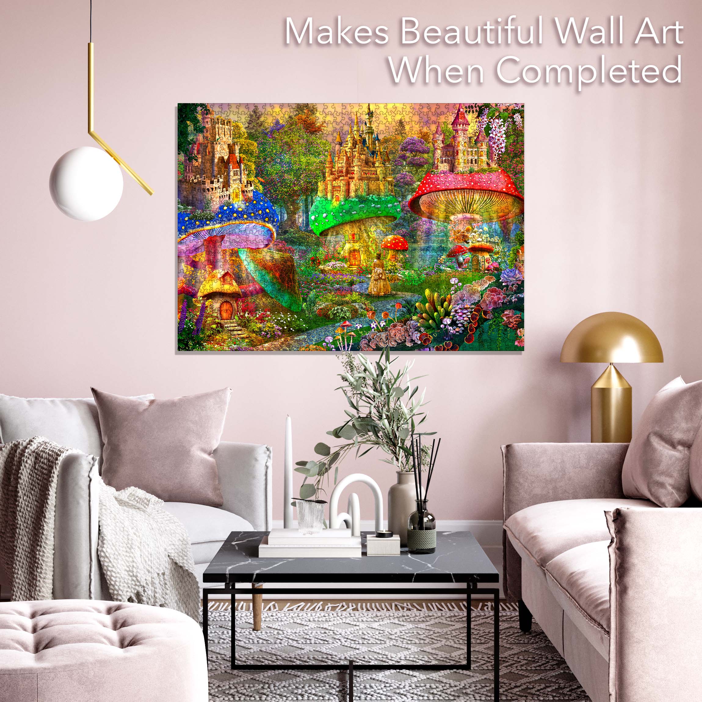 Brain Tree - Dream Castle - Pearl Series - 1000 Piece Puzzles for for Adults and Kids 12+ Unique Puzzles for Adults and Kids 1000 Pieces and Droplet Technology for Anti Glare & Soft Touch