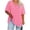 Pink, variant on Tqcoqu Plus Size V Neck T Shirts for Women Short Sleeve Solid Summer Half Sleeve Tees Casual Loose Fit Tops,Pink,Women's S-XXXXXL