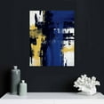 thumbnail image 4 of Nawypu  Mellow Blue Gold Brush Stroke Abstract, Designed by Alex Wise Black Framed Wall Art, 4 of 4