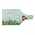thumbnail image 1 of Dragonfly Cutting Board, Illustration of Meadow Field a Single Fleur-de-lis on Distressed Grunge Background, Tempered Glass Cutting and Serving Board, Wine Bottle Shape, Green Red, by Ambesonne, 1 of 1