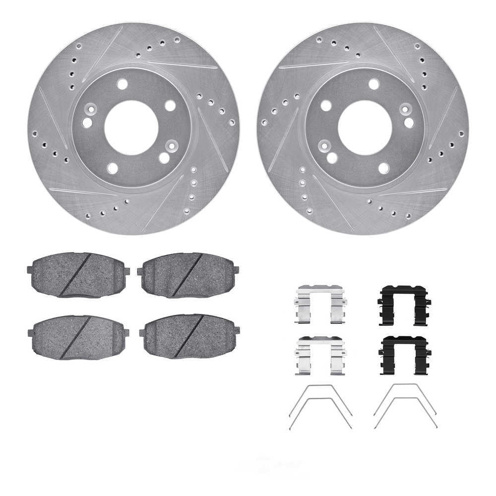 Dynamic Friction Company 7512-03074 DFC Rotors-Drilled and Slotted-Silver with 5000 Advanced Brake