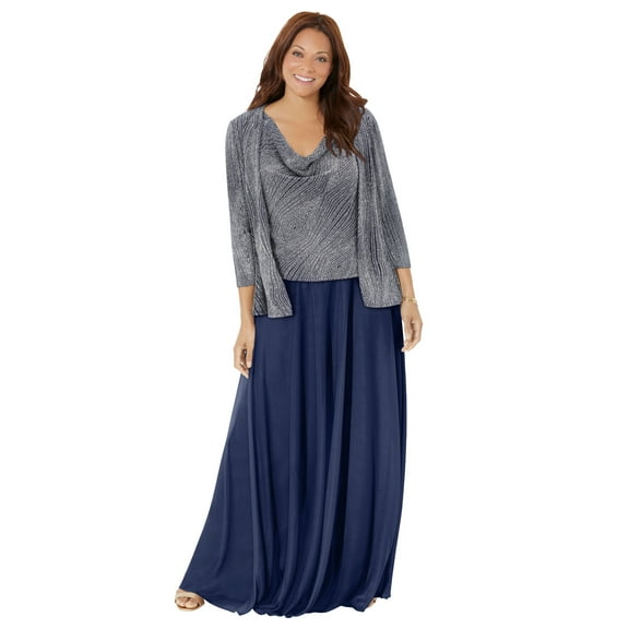 Catherines Women's Plus Size Glimmer Jacket Dress