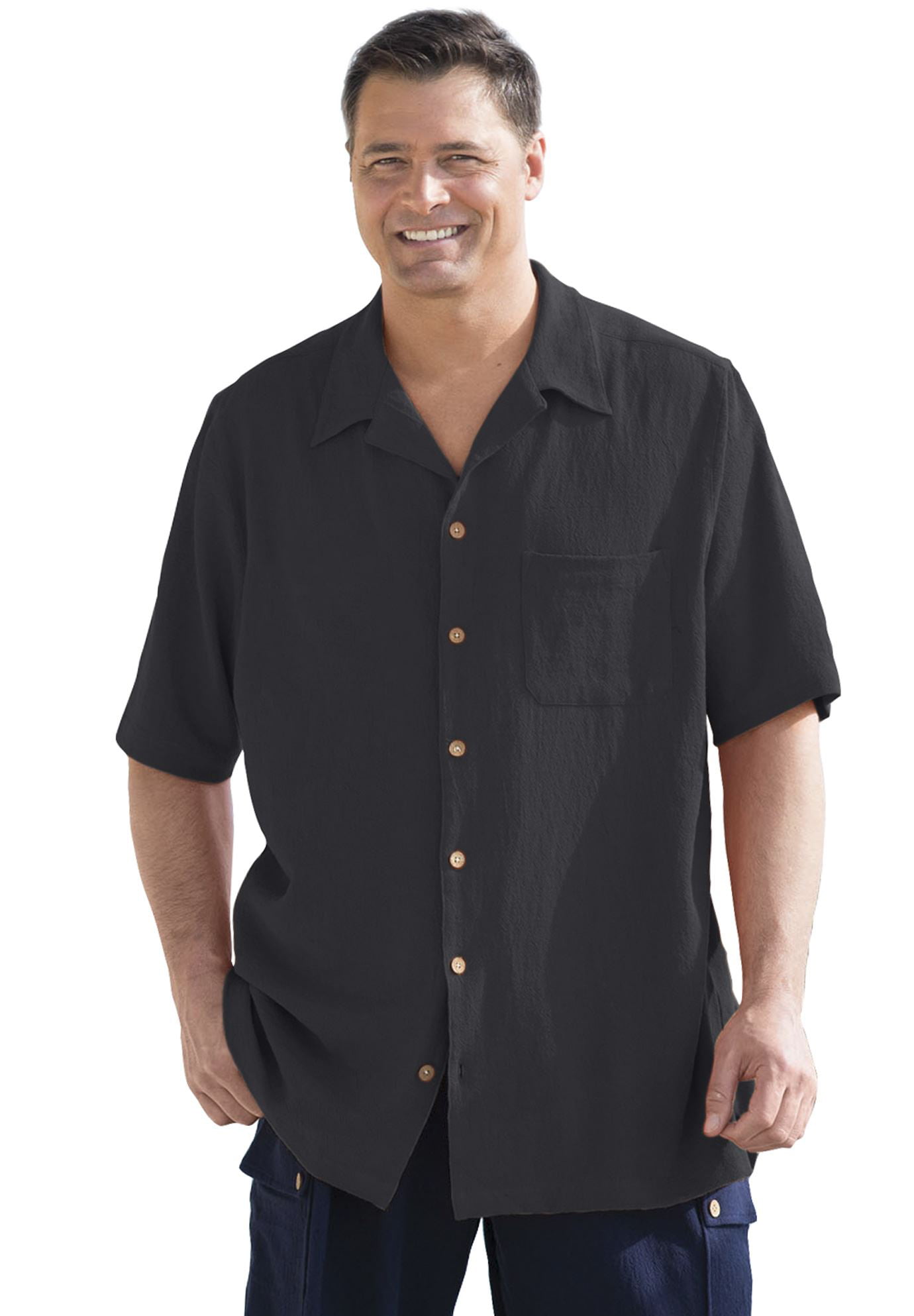 KingSize Mens Big & Tall Gauze Lace-Up Shirt
