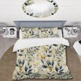 thumbnail image 2 of Designart "Leaves In Tranquil Arrangement III" Green Plants Bedding Covert Set - Bohemian & Eclectic Bed Set With 2 Shams, 2 of 5