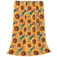 thumbnail image 2 of Honeii Beautiful Bohemian Sunflower Print Fleece Blanket - Throw Blanket for Bed, Sofa, Couch, Camping, and Travel , Microplush Ultra Soft Warm Blanket-40"x30", 2 of 7