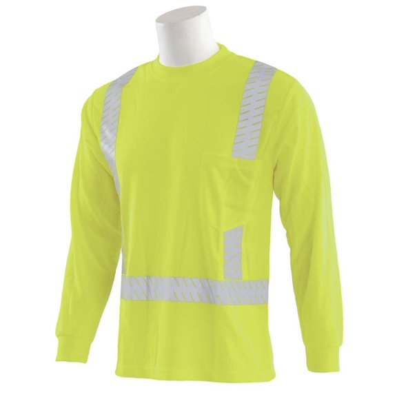 Erb 9007Seg Mesh Class 2 Long Sleeve Lime T-Shirt, Large