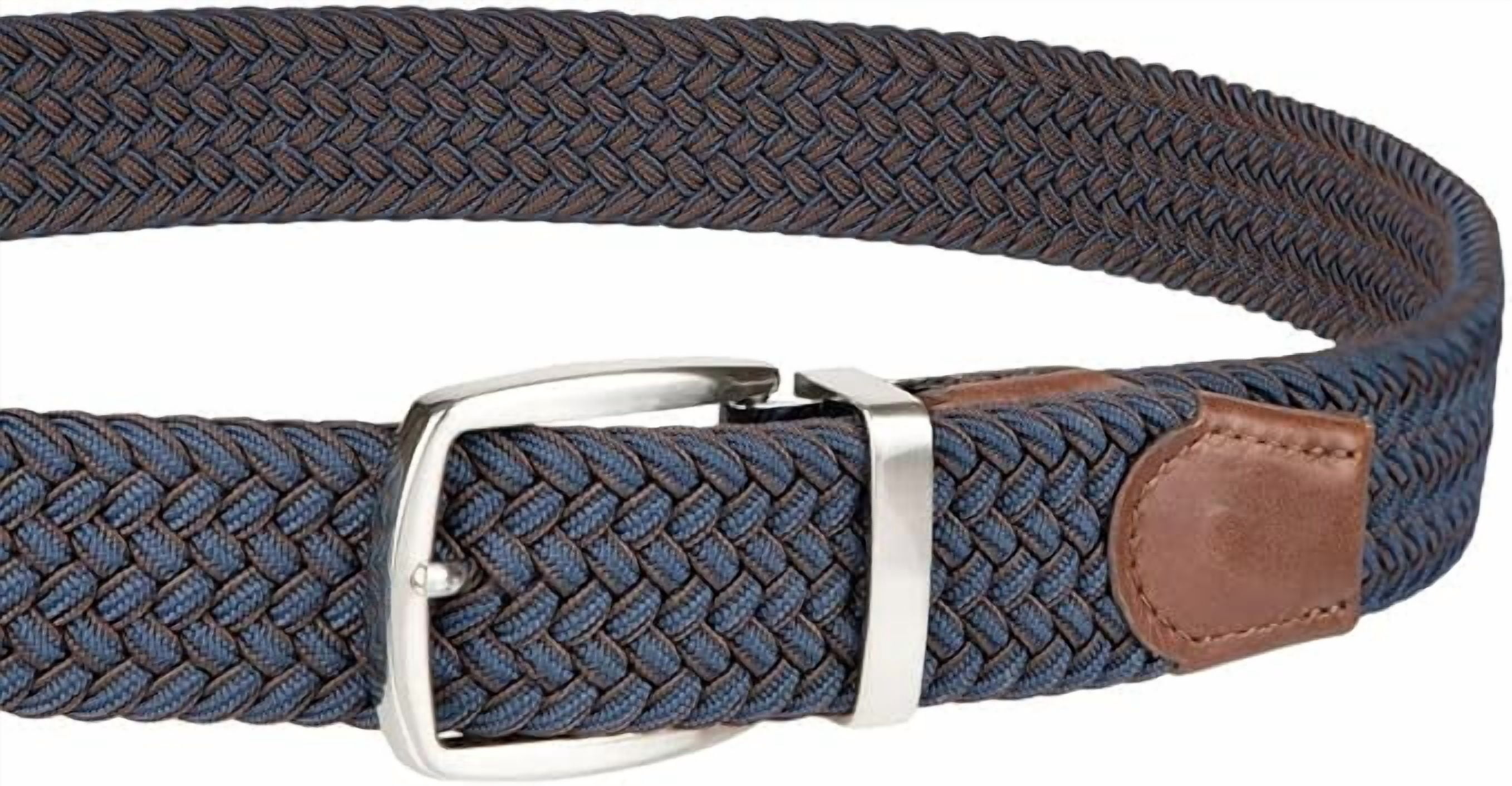 Tommy Bahama Braided Leather Belt Brown Silver Metallic Woven XS/S Tommy Bahama Men main image 3