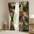 thumbnail image 3 of Manfei Jungle Bear Moose Curtains Pack of 2 (42x84 Each),Cpuntryside Scensey Curtains Blackout,Rustic Farmhouse Cabin Bedroom Curtains For Boys Kids,Breathable Home Decor, 3 of 6