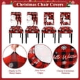 thumbnail image 4 of Touchbetter Christmas Chair Covers Set of 4, Removable Washable Merry Christmas Dining Chair Seat Covers Stretch Protector Slipcovers for Dining Room Kitchen Holiday Party Decor, Red Buffalo Plaid, 4 of 8