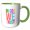Green/White, variant on 3drose, Colorful Text in God We Trust. Cool Typographic Design, Gift, Charm, 11oz Two-tone Green Mug